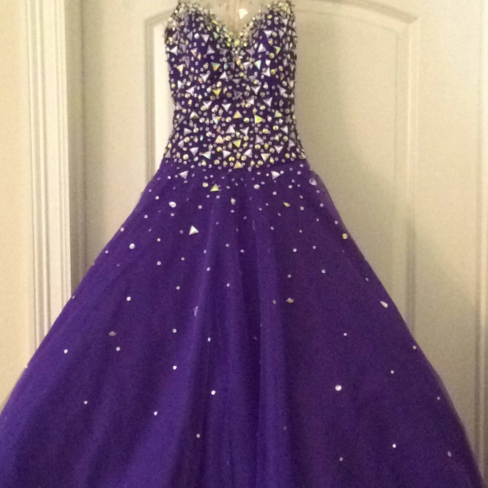 Rhinestone Embellished Prom Dress